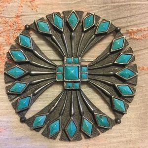 Vintage Turquoise Brooch / Pin / Pendant