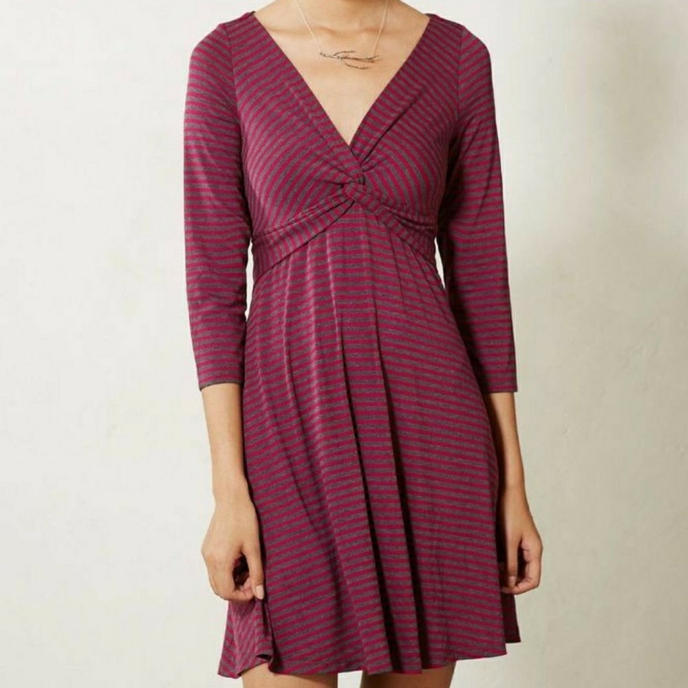 Anthro Lilka Torsade Stripe Knit Dress