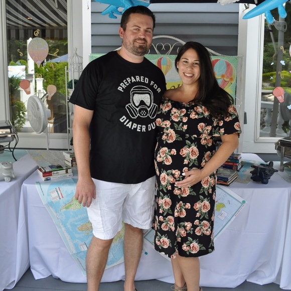 Mom & Co.  Floral Ruffle Maternity Off-Shoulder - Picture 2 of 3