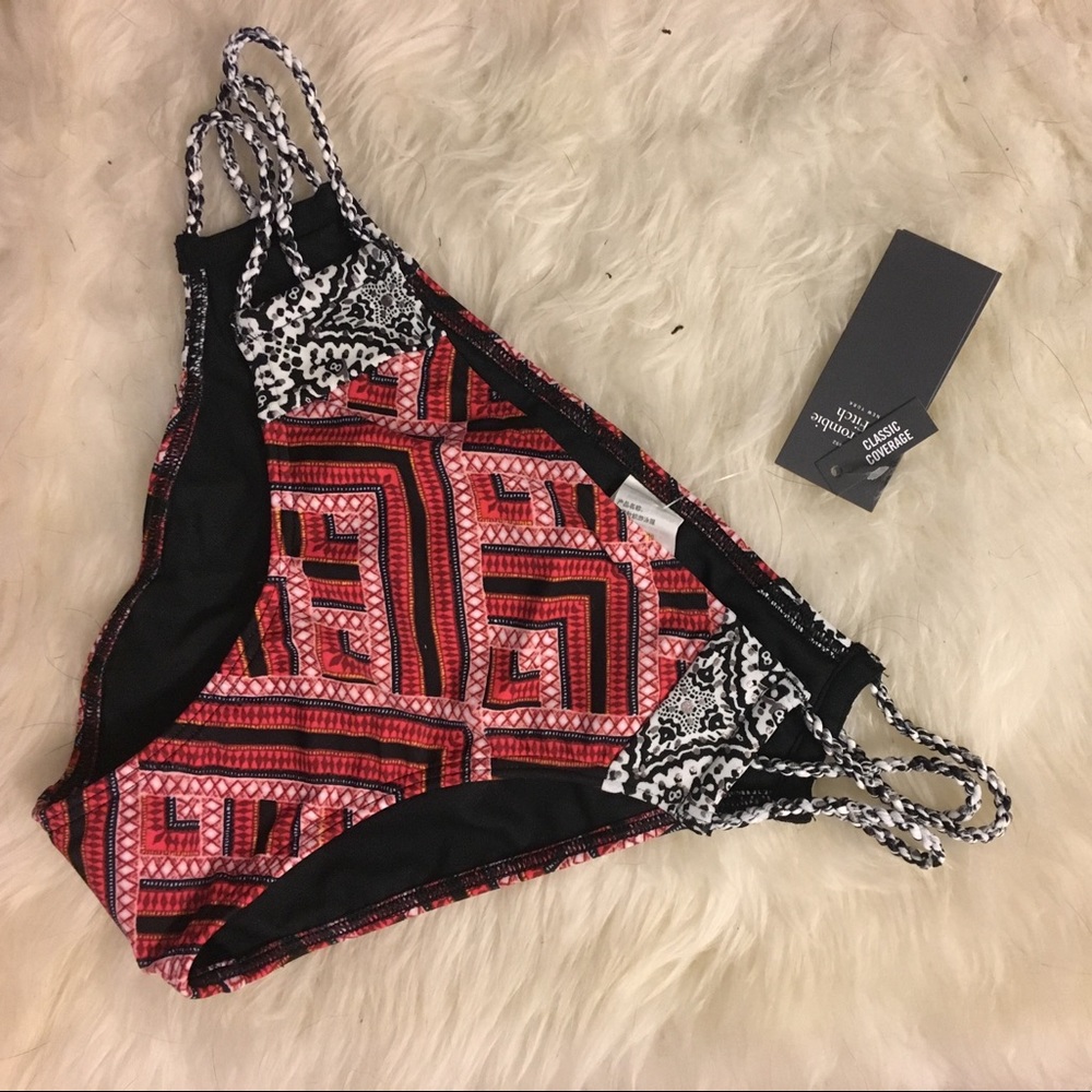 Strappy Tribal Print Bikini Bottoms