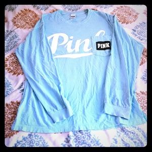 PINK Teal Long Sleve Shirt