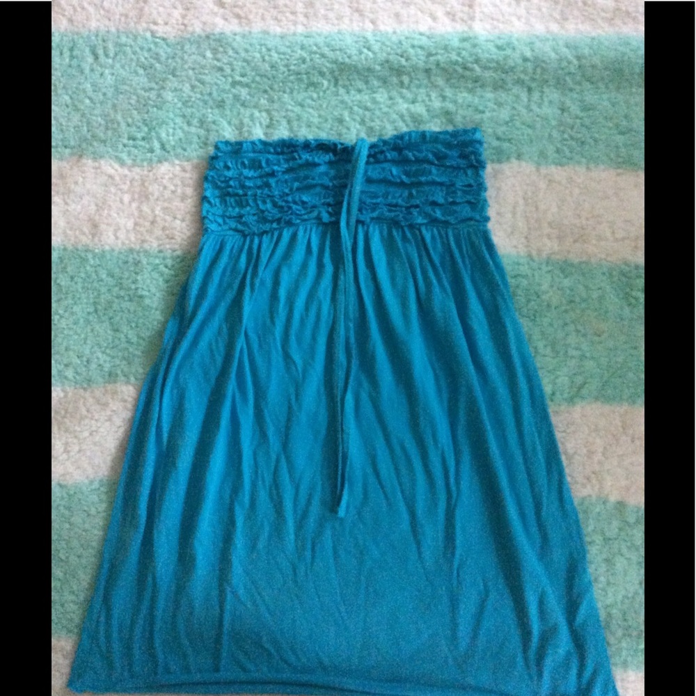 Blue swim suit coverup