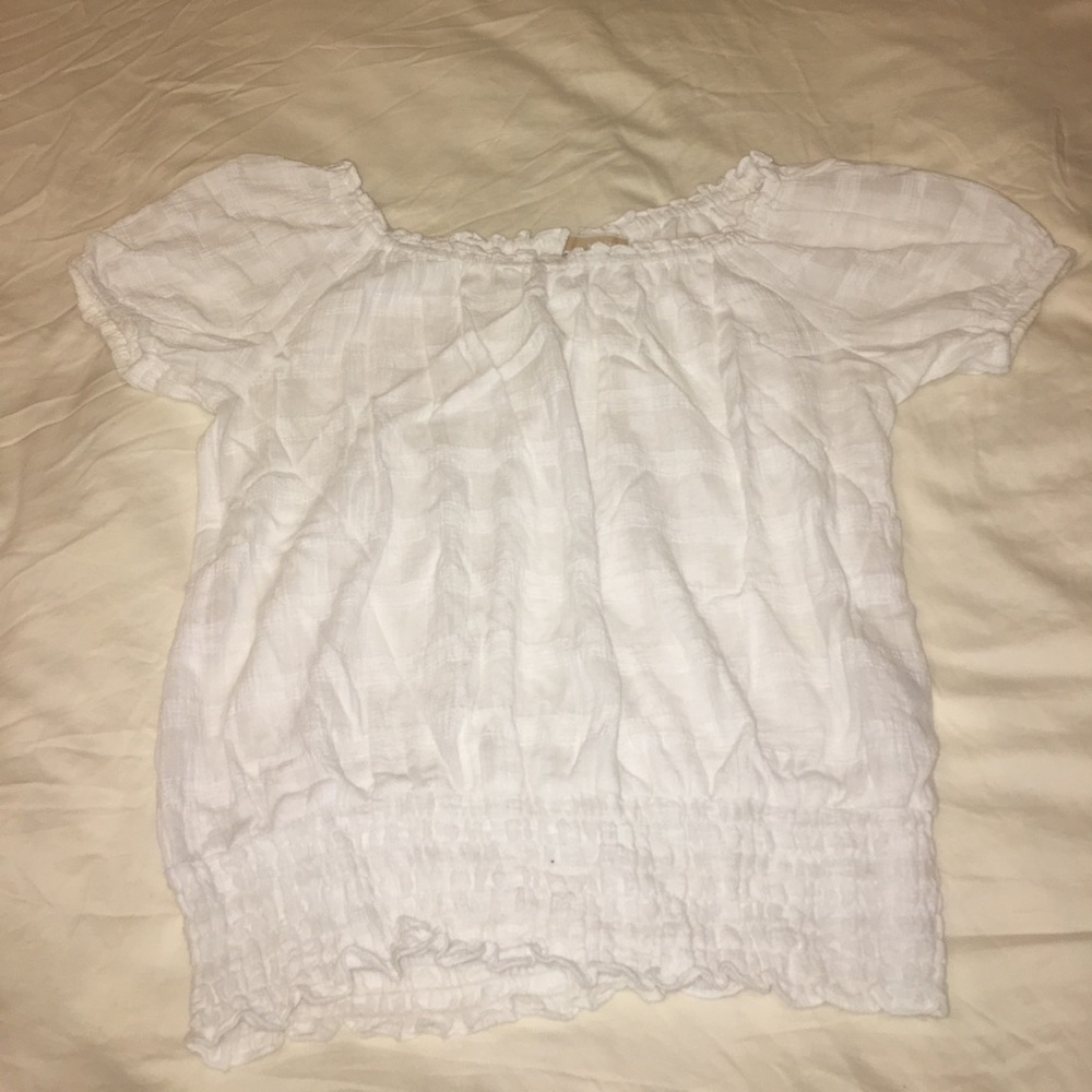 Michael Kors Blouson Banded Bottom Peasant Top M