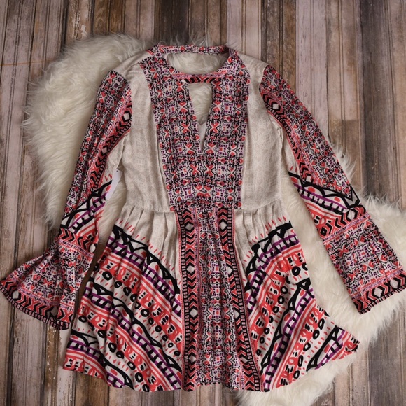 Free People Dresses & Skirts - Free People Tegan long sleeve boho key hole dress