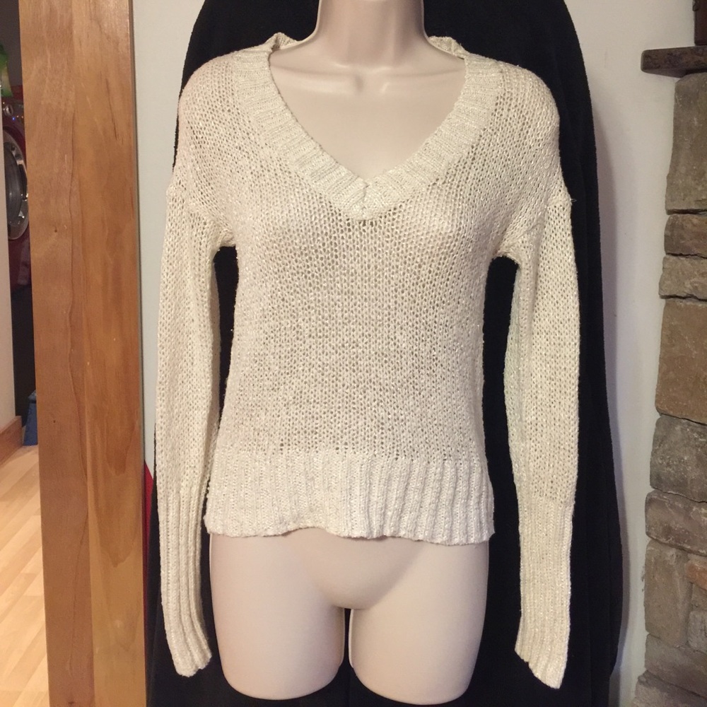 White V-neck sweater in great condition!