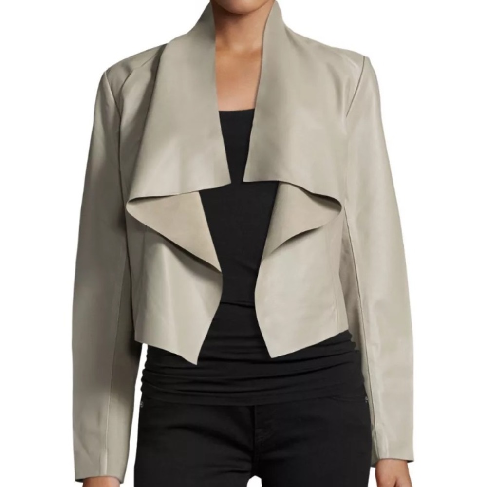 My Tribe Cascade Front Leather Jacket, Small