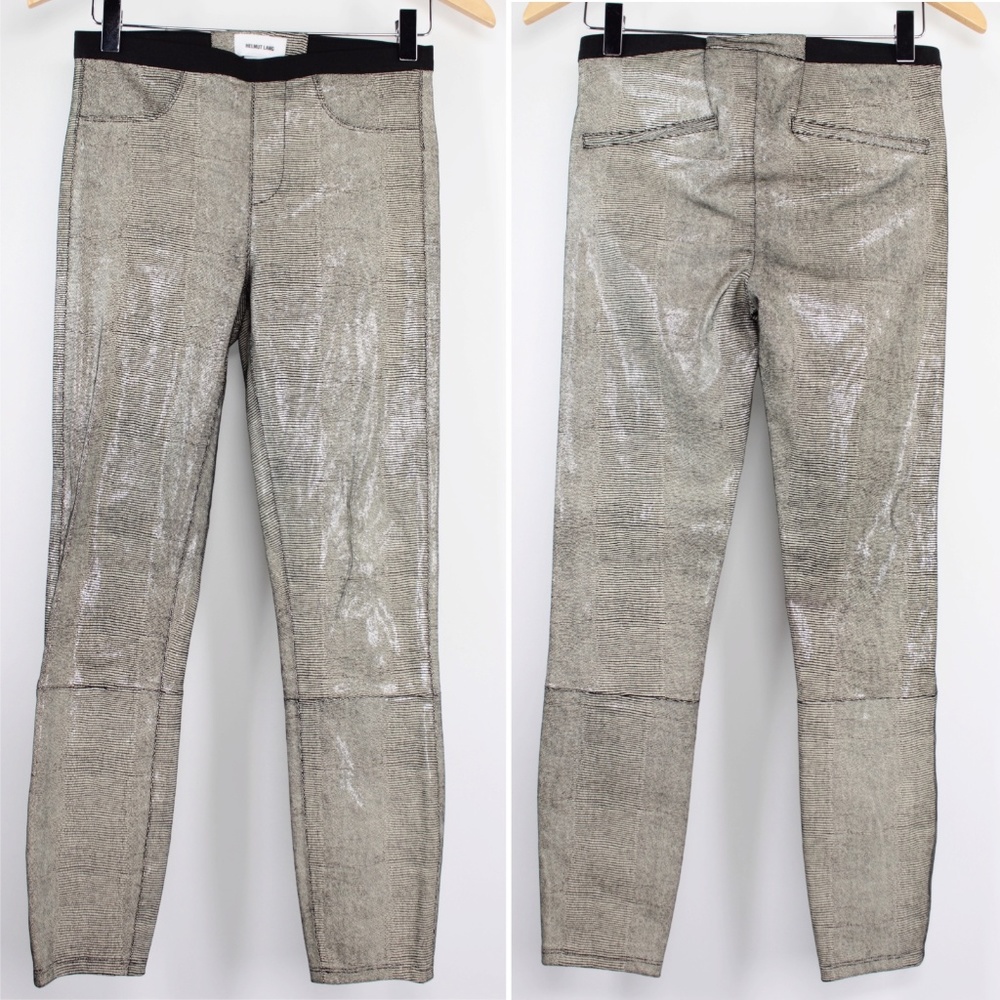 Helmut Lang Leather Stretch Crop Pants Jeans 0 958 - Picture 3 of 8