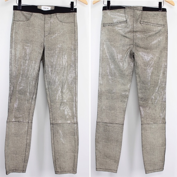 Helmut Lang Leather Stretch Crop Pants Jeans 0 958 - Picture 3 of 8