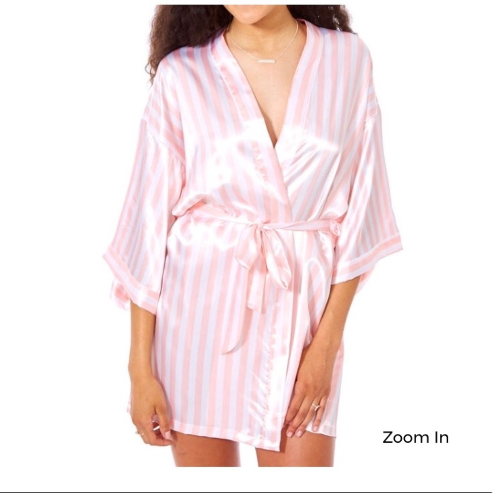 Blush pink stripped robe