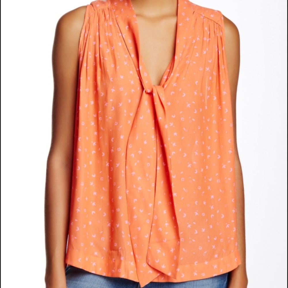Free People tie neck sleeveless blouse Small