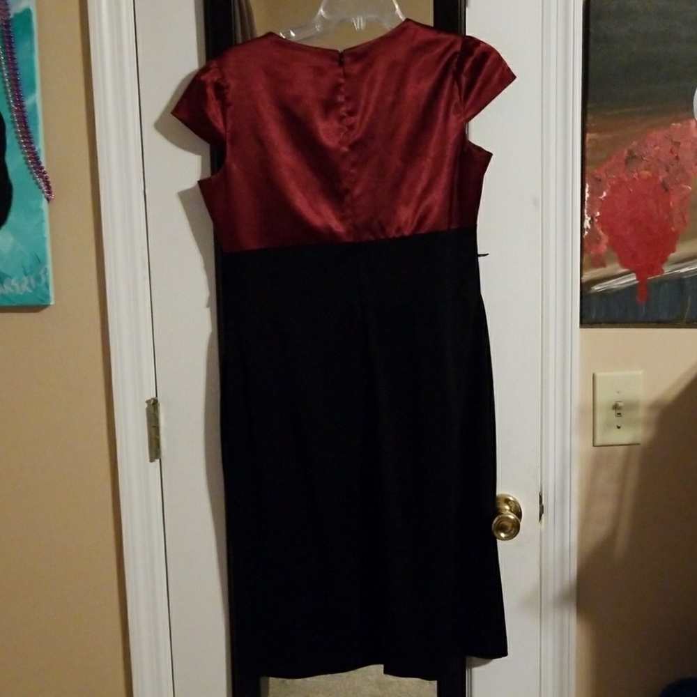 Burgundy and black dress