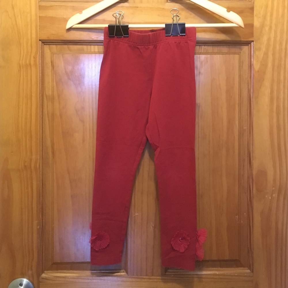 Lands End Dark Red Size 5-6 girls leggings