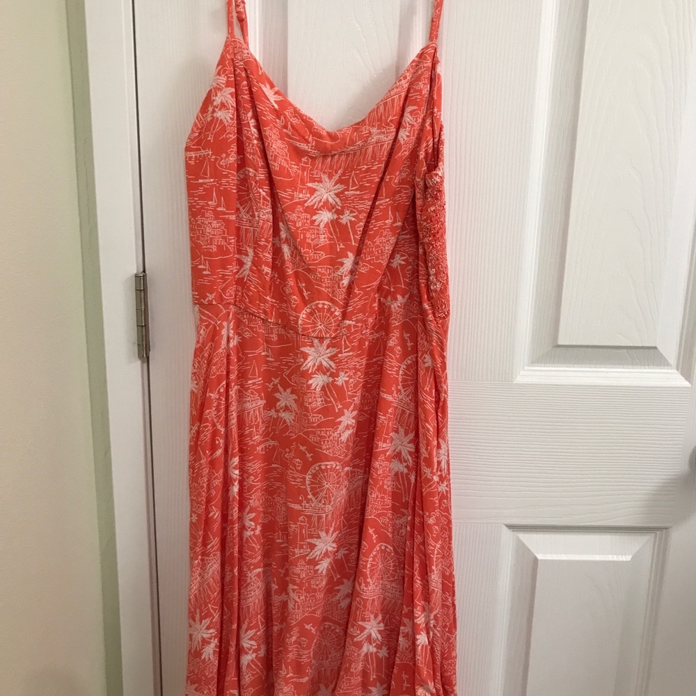 Orange printed dress!