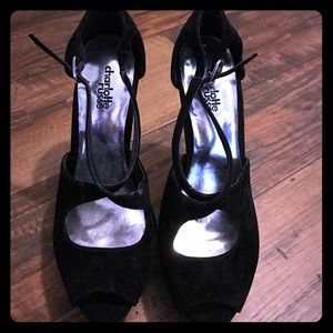 👠 NEVER WORN 👠 Black faux Suede Charlotte Russe