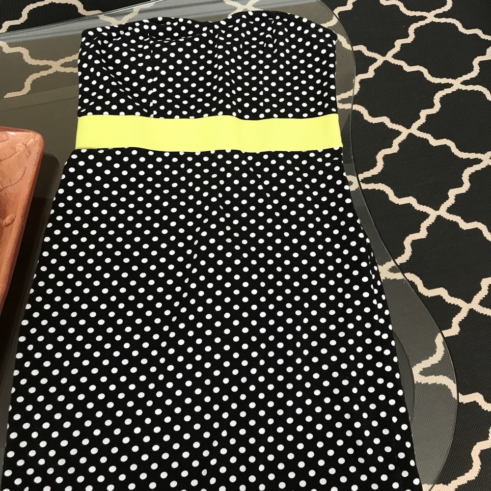 Strapless polka dot dress