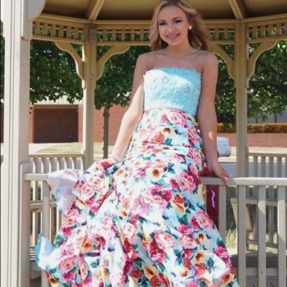 mint/ floral two piece Rachel Allan - Picture 3 of 3