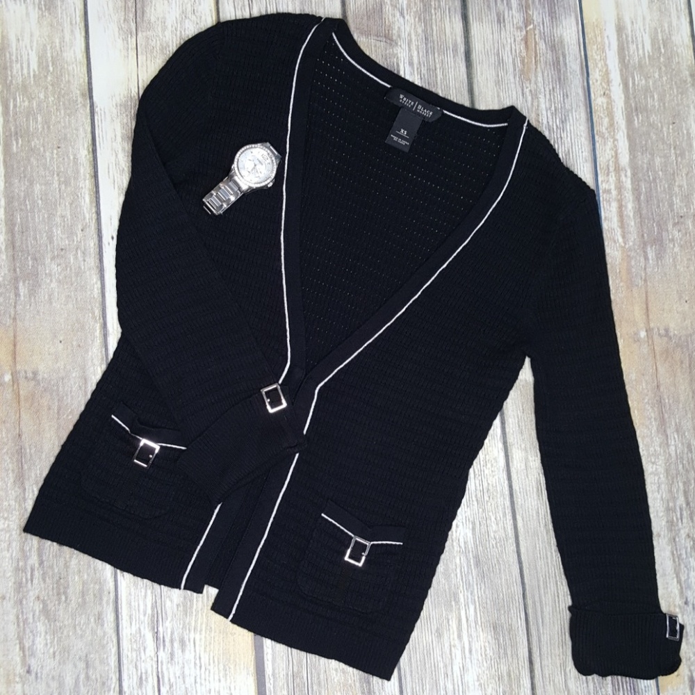 WHBM Black & White Cardigan