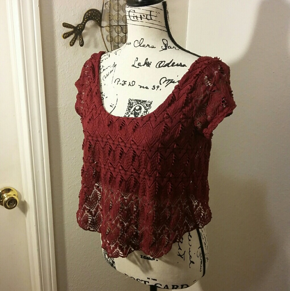 Maroon Crop Top