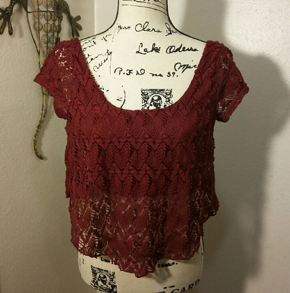 Maroon Crop Top - Picture 3 of 8