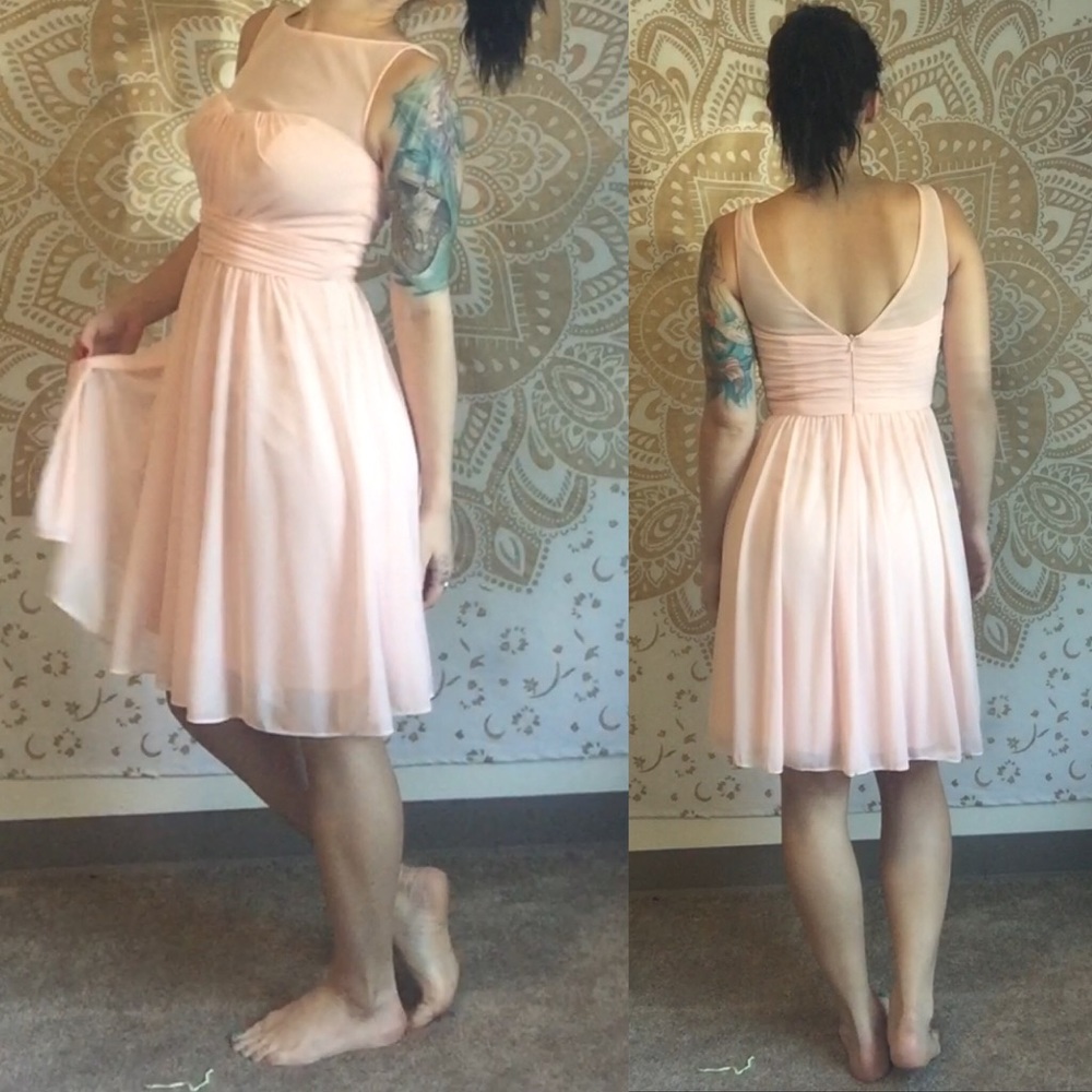 Peach Bellini Davids Bridal Bridesmaid Dress