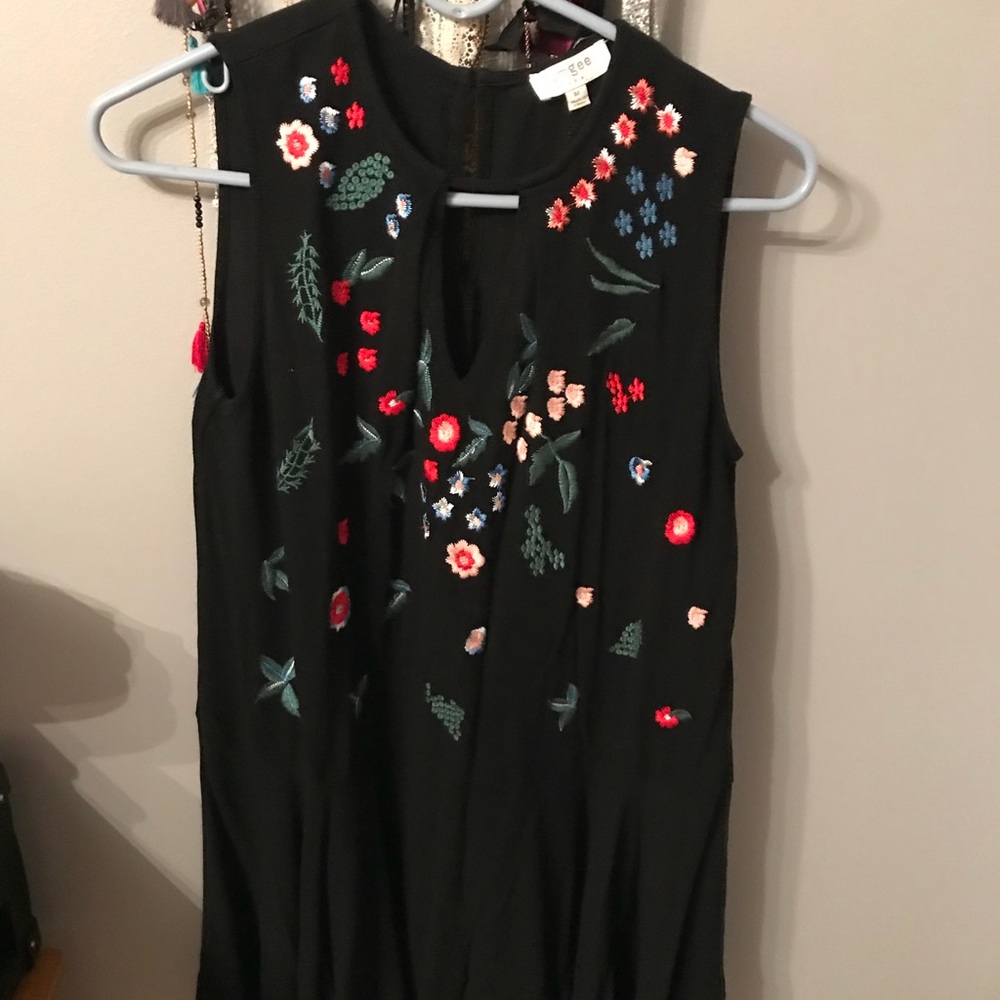 Floral Black Dress