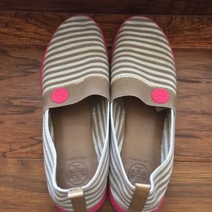 Tory Burch striped elastic Mikah flats