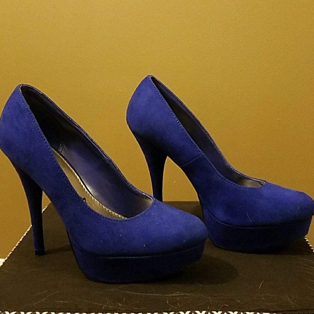 Suede 4 inch stilletto platform heels
