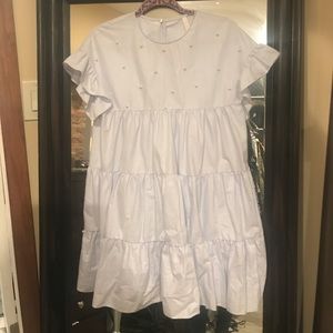 Pearl detailed babydoll dress