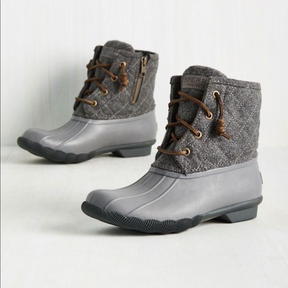 Sperry Gray Wool Duck boots