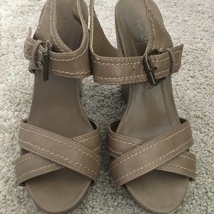 Wedge sandal. Never worn before!