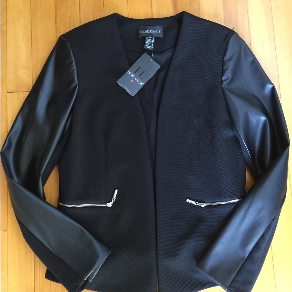 Frank Lyman Jacket Blazer Leather like 12