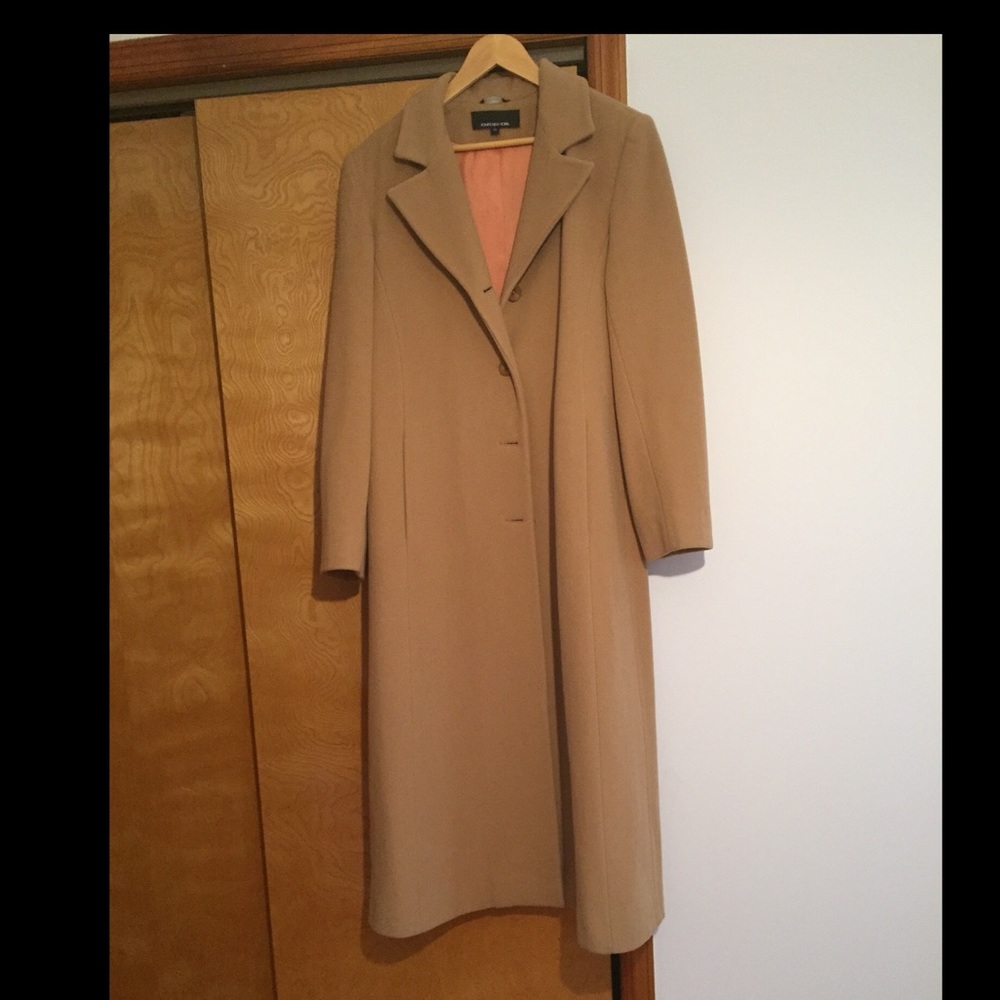 Jones New York Floor length tan wool coat