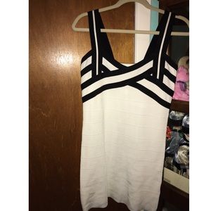 BODYCON black and white dress
