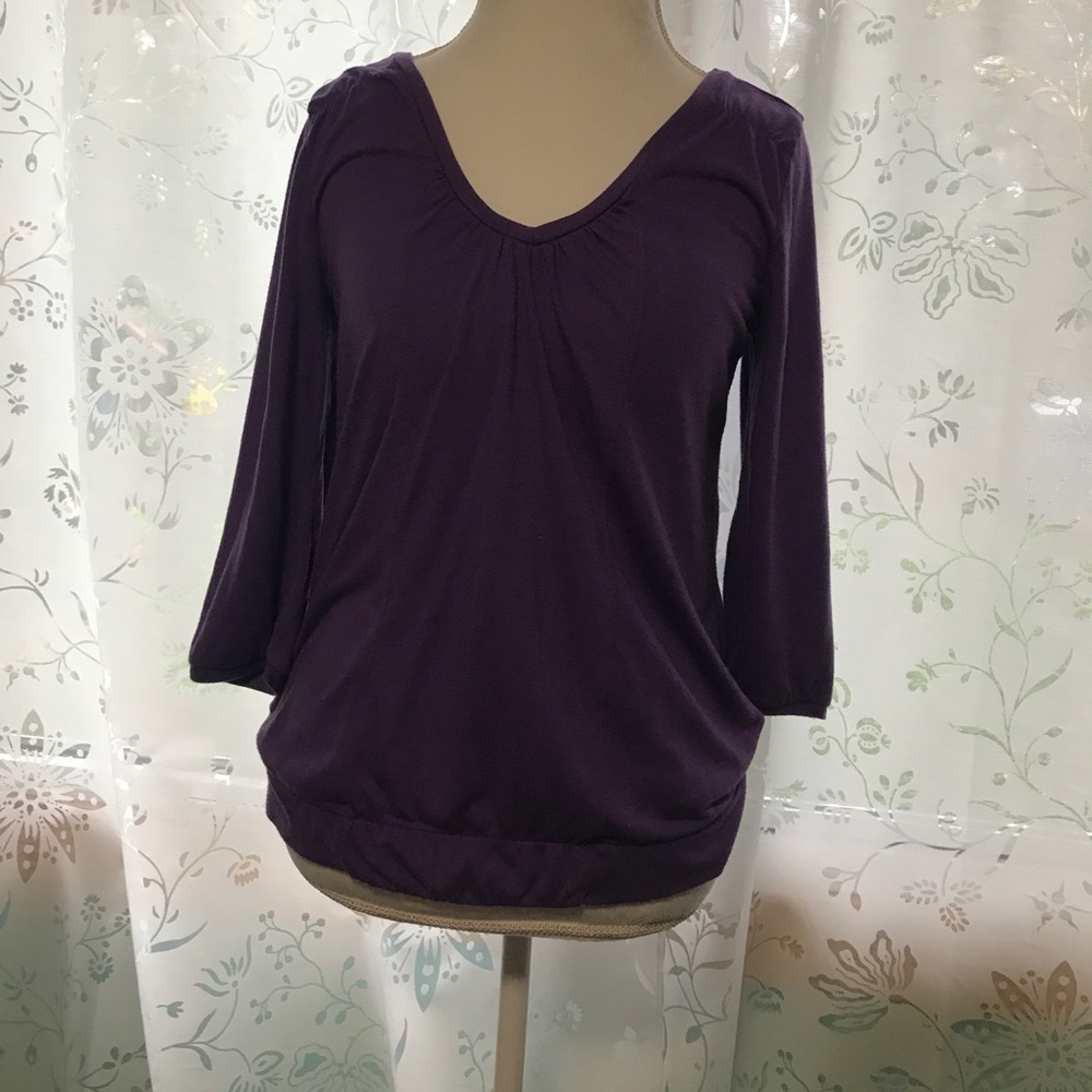 Purple 3/4 Sleeve Top - Gap
