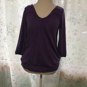 Purple 3/4 Sleeve Top - Gap