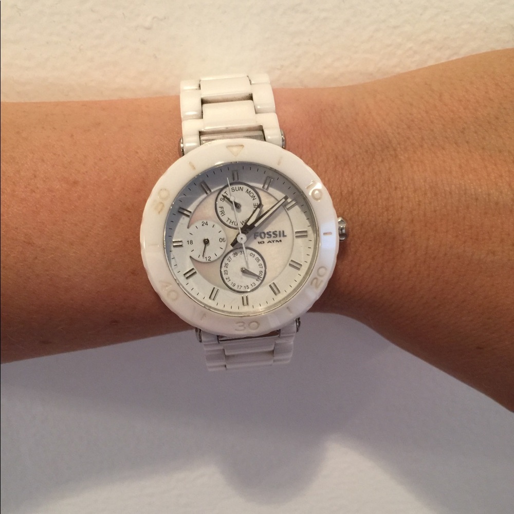 Fossil White Ceramic Watch