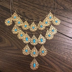 Gold & Turquoise Express Necklace