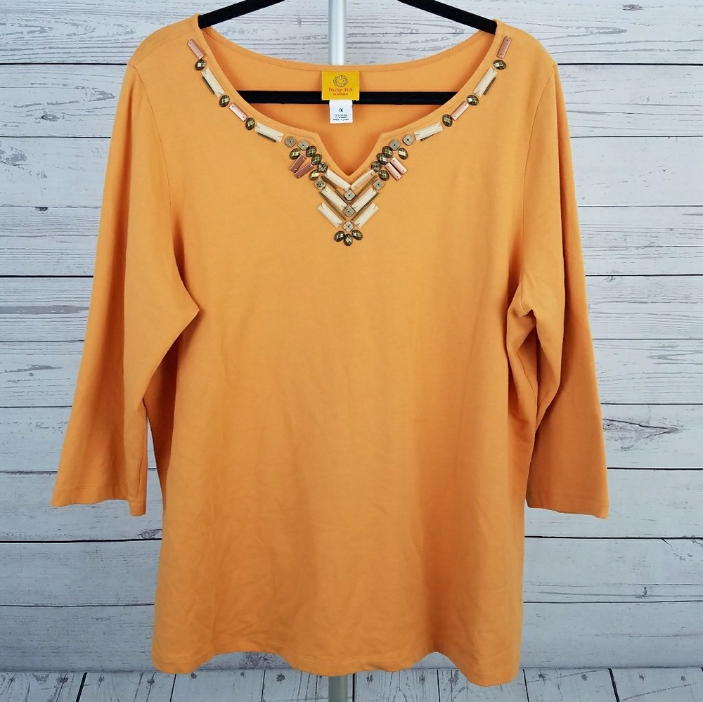 Women's Ruby Rd. 3/4 Sleeves Top Size 1X