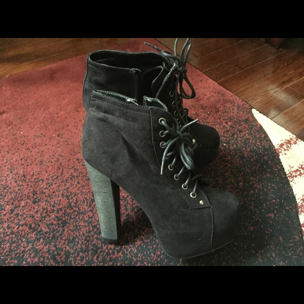 Black booties.