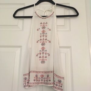 Tribal patterned embroidered cami