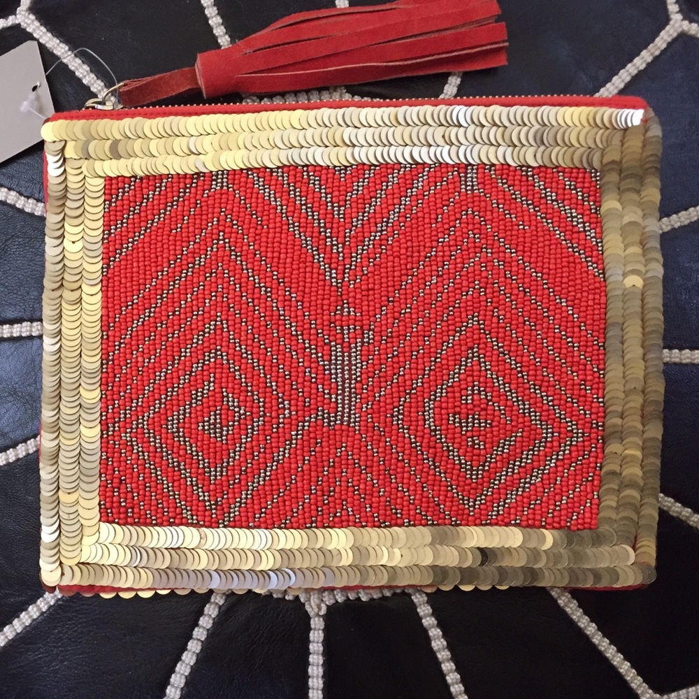 Anthropologie Jasper & Jeera Beaded Clutch Purse