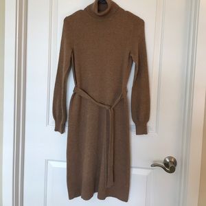 L.L. Bean Signature Tie Waist Wool Dress
