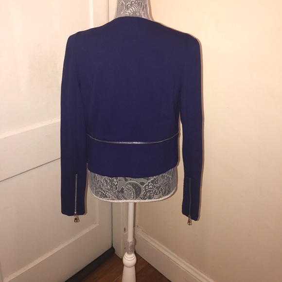 Blue blazer with zippers. Never worn. - Picture 2 of 5