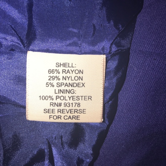 Blue blazer with zippers. Never worn. - Picture 4 of 5