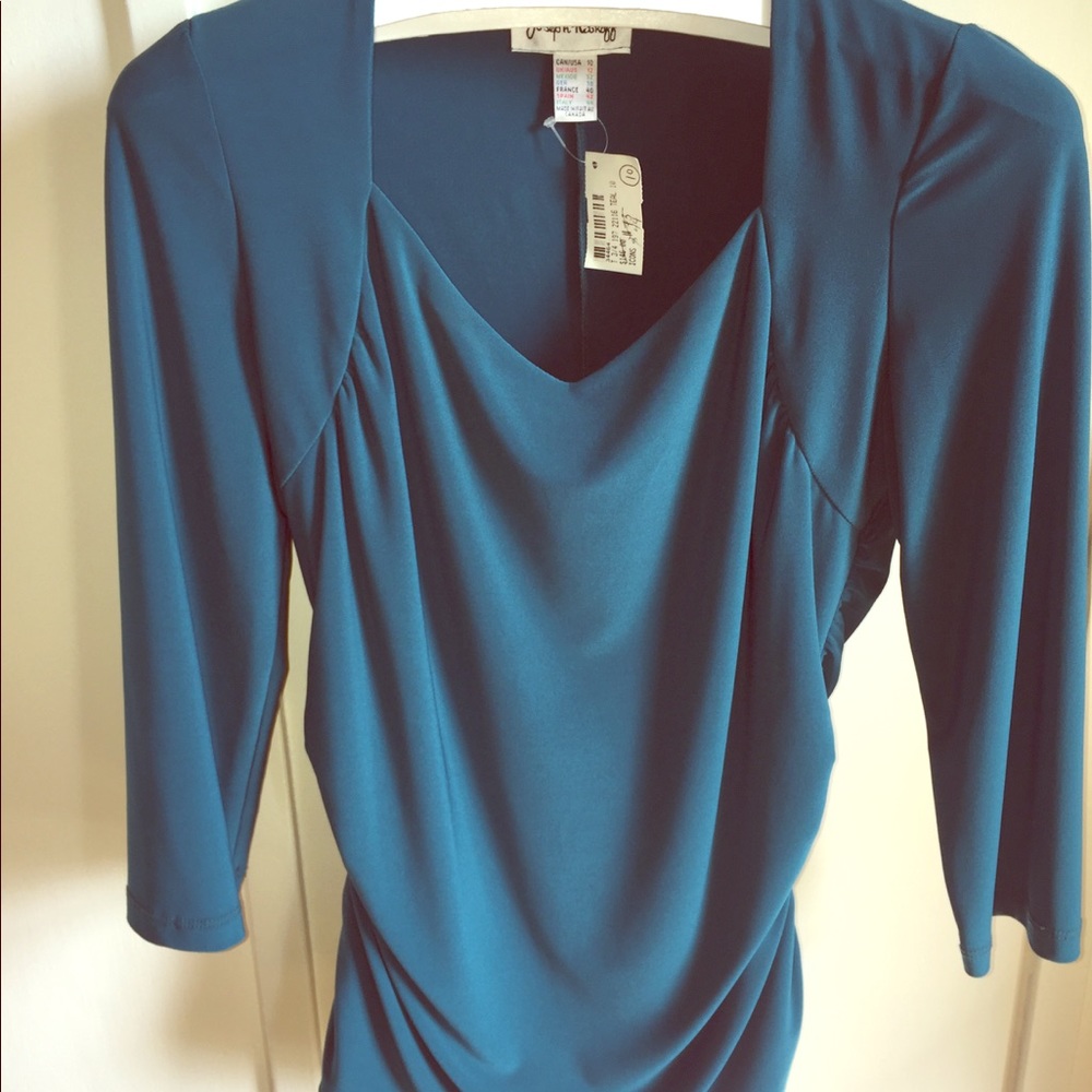Joseph Ribkoff teal top cinched size 10