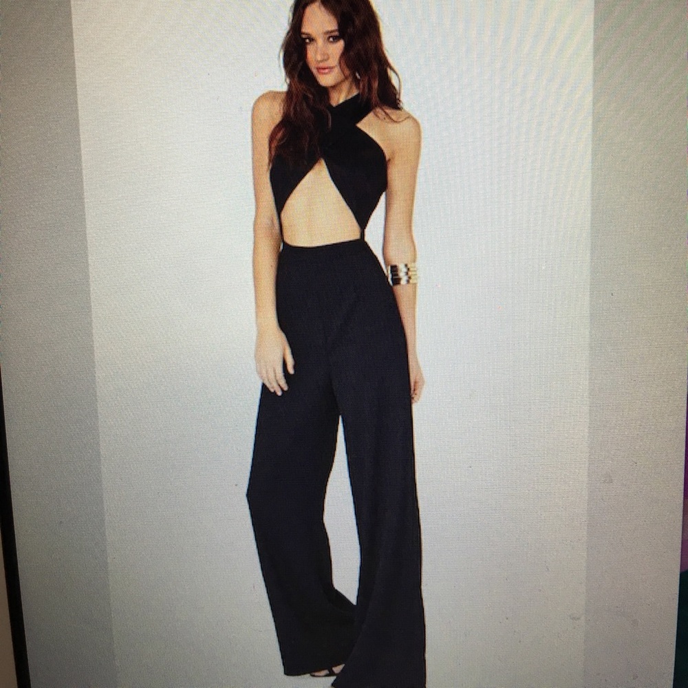 Nastygal Cross My Heart Black Jumpsuit