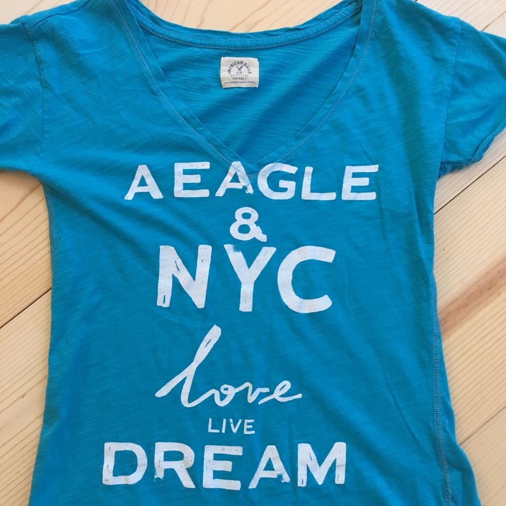 Worn Once. Like new. AEO Short sleeve v neck T