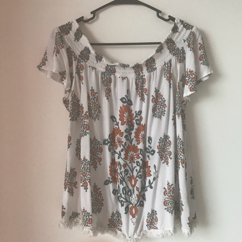 Floral off the shoulder top