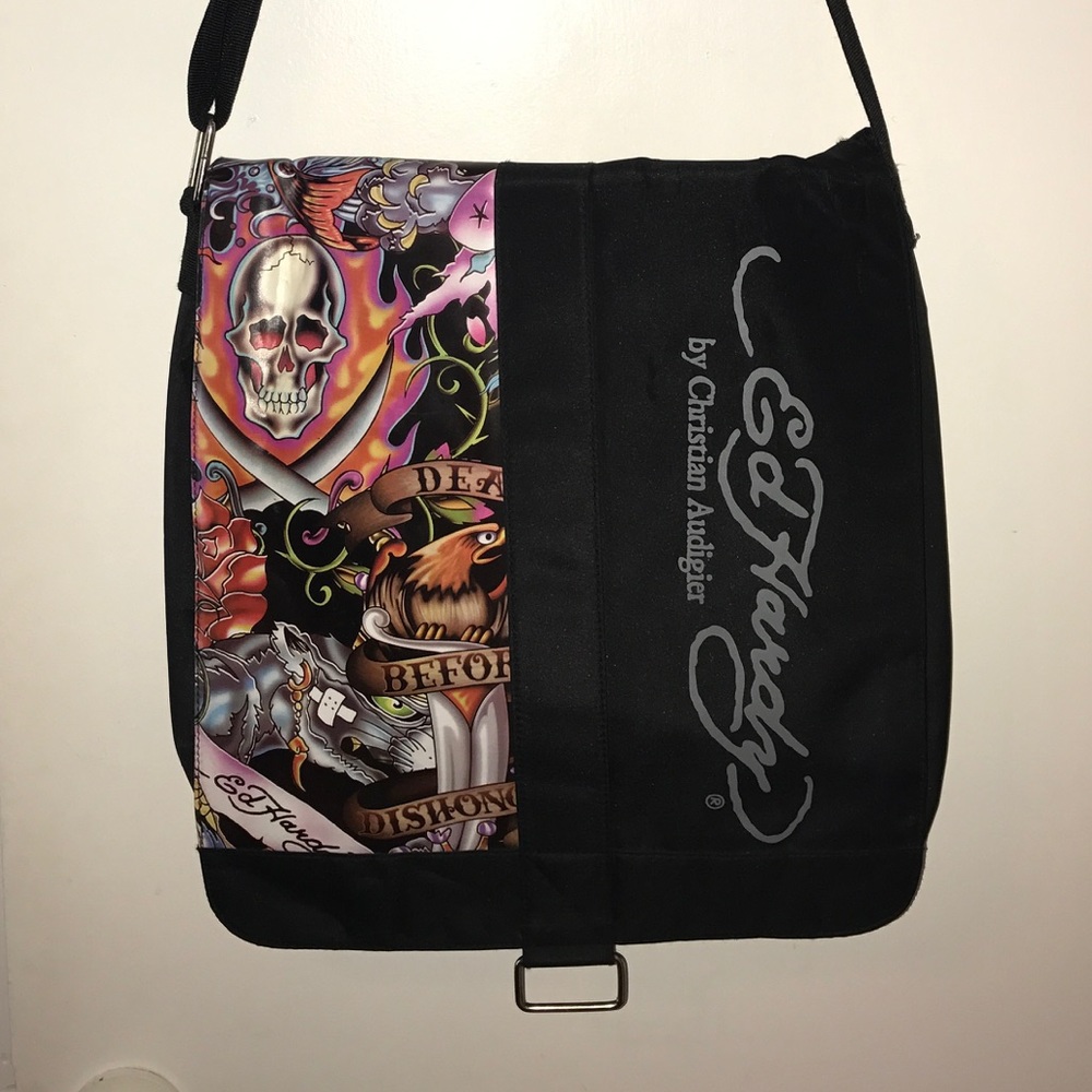 Ed Hardy Messenger Tote Bag