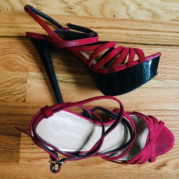 Red 🔥🌹 Strapped Jessica Simpson's - Picture 1 of 2